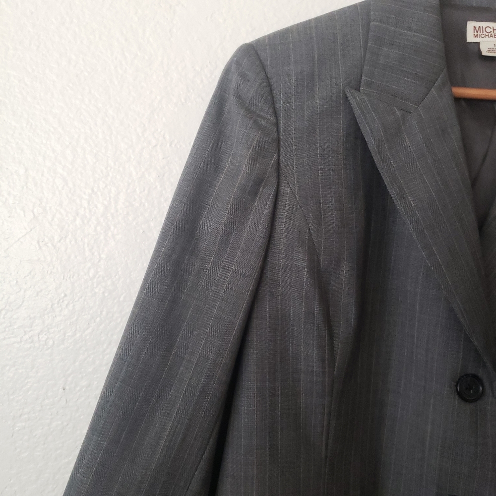 Michael Mk Wool Blend Gray Button Front Blazer 16 - image 3